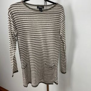Light, gray, striped knit top
